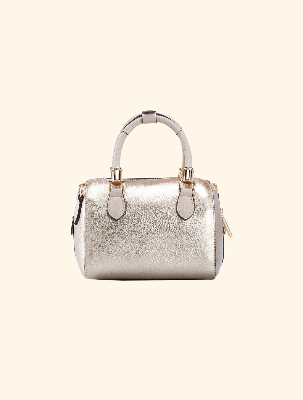 Bolsa de Couro Sagga Mini Baú Metalizado 520