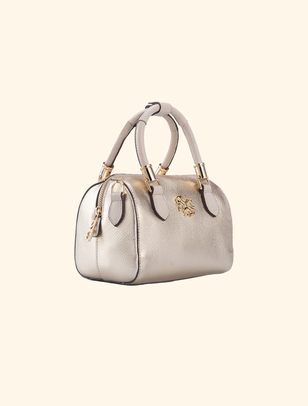 Bolsa de Couro Sagga Mini Baú Metalizado 520
