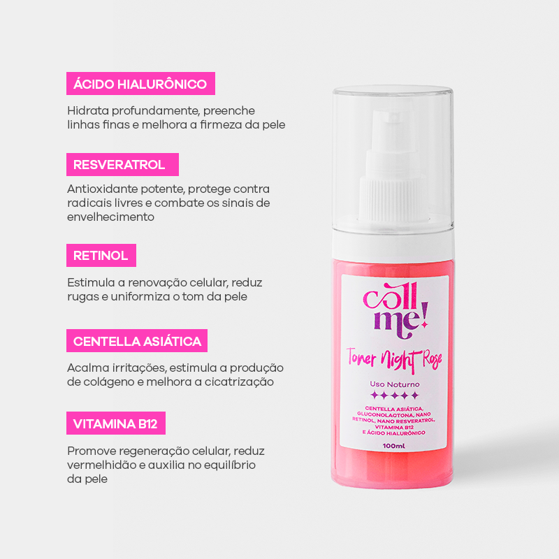Toner Night com Retinol e Centella Asiática