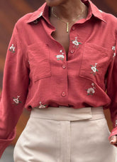 Blusa Linho/Poliester