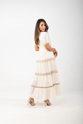 Vestido Boho Chic Longo De Manguinha