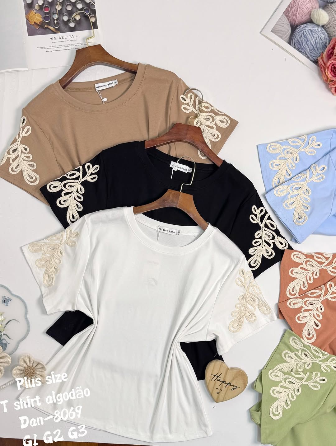 Camiseta Bordada Flores