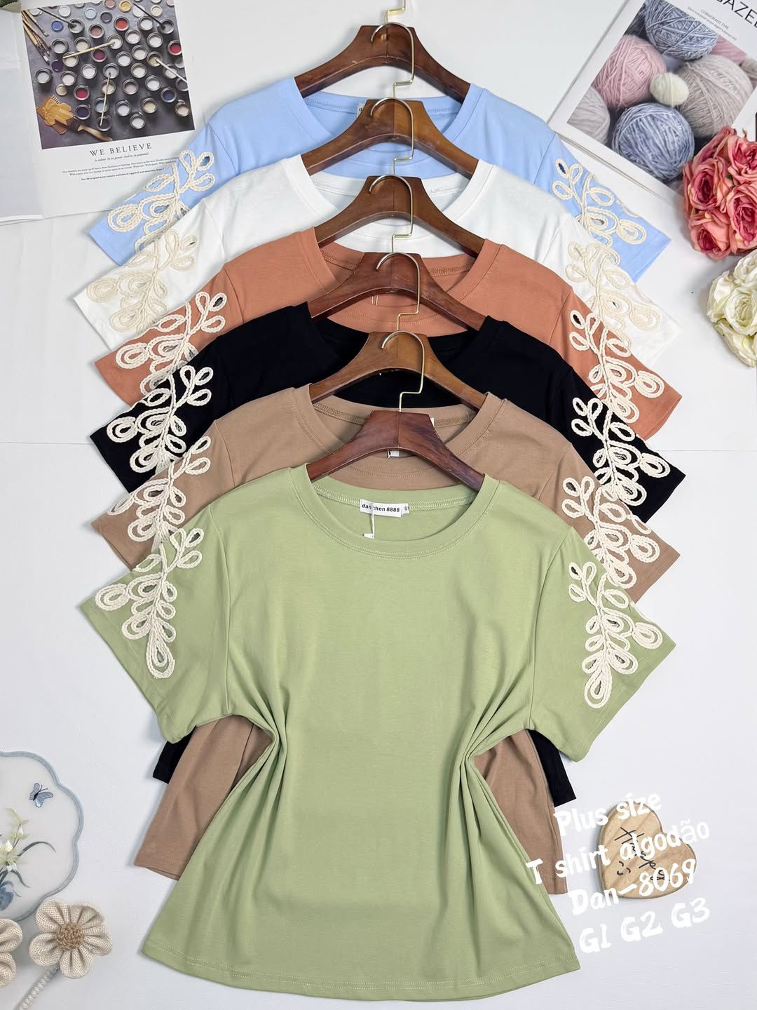 Camiseta Bordada Flores