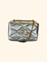 Mini Bolsa de Couro Sagga Matelassê Metalizado 546