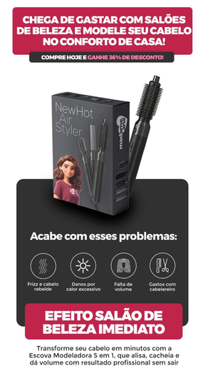 Escova Modeladora 5 em 1  New Hot Air Styler Original